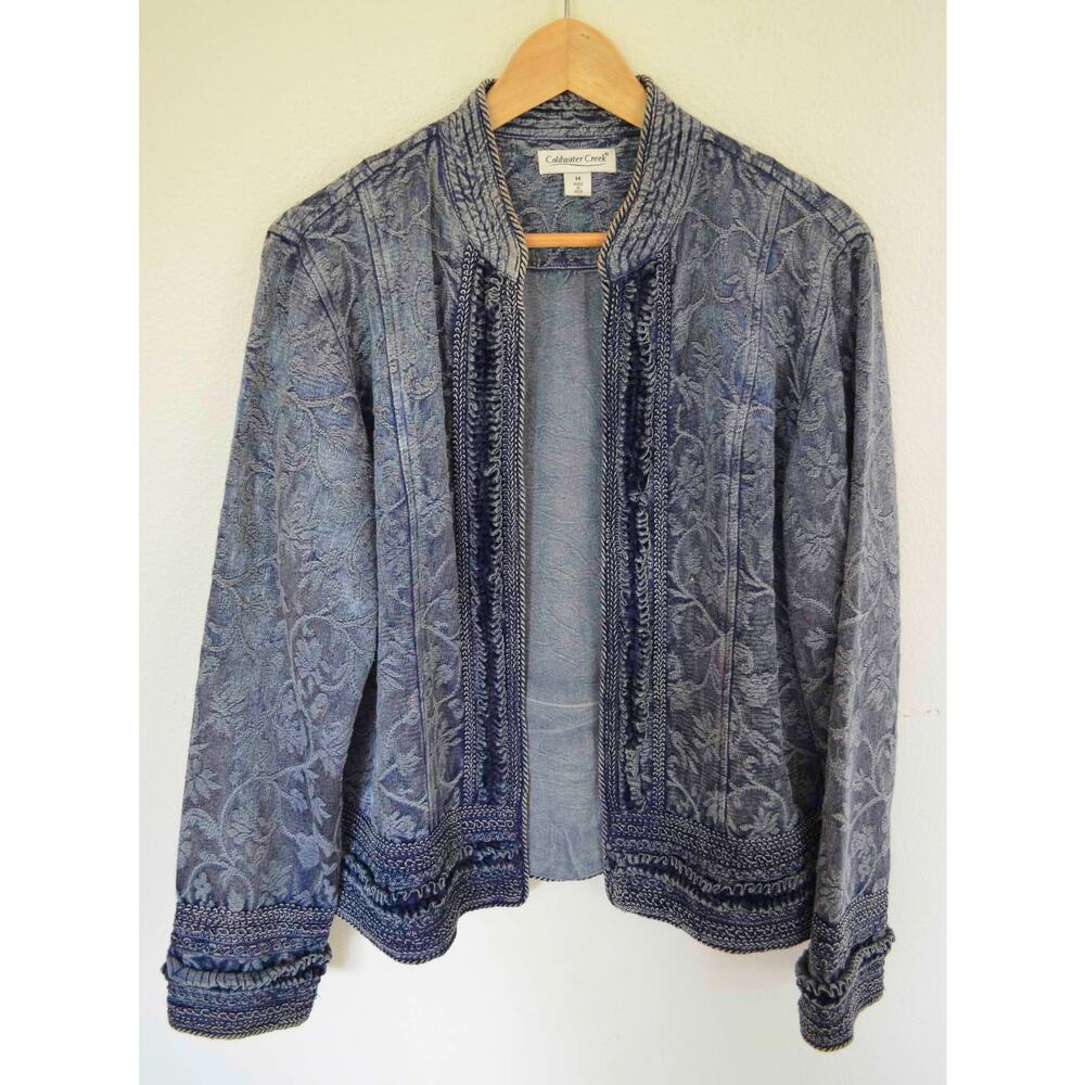 Y2K Tapestry Embroidered Denim Jacket - Picture 3 of 7